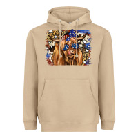 Mushroom 4th of July Highland Cattle Heavyweight Hoodie - RanaPortraitStore