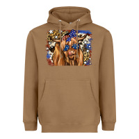 Toasted Coconut 4th of July Highland Cattle Heavyweight Hoodie - RanaPortraitStore