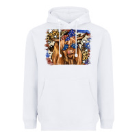 White 4th of July Highland Cattle Heavyweight Hoodie - RanaPortraitStore