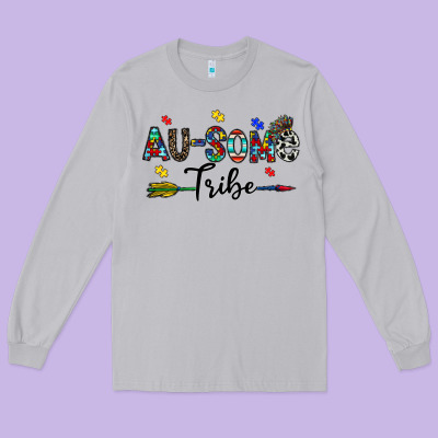 Au Some Tribe Long Sleeve Tee Designed By Cowhidedigitalart