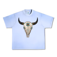 Grape Ice Turquoise Bull Skull Urban Heavy Tee - Jasminsmagicworld
