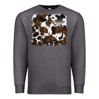 Charcoal Heather leopard cowhide background Premium Sweatshirt - RanaPortraitStore