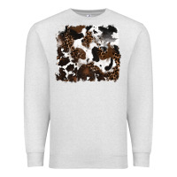 Oatmeal Heather leopard cowhide background Premium Sweatshirt - RanaPortraitStore