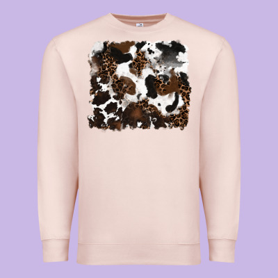 Leopard Cowhide Background Premium Sweatshirt Designed By Ranaportraitstore