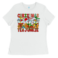 White Christmas tea junkie Ladies Tee - CowhideDigitalArt