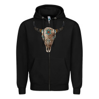 Black Leopard Bull Skull Zipper Hoodie - Jasminsmagicworld