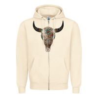 Sandshell Leopard Bull Skull Zipper Hoodie - Jasminsmagicworld