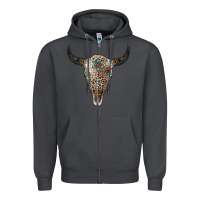Smoke Leopard Bull Skull Zipper Hoodie - Jasminsmagicworld