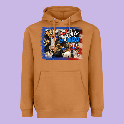 Red White Moo Heifers Heavyweight Hoodie Designed By Ranaportraitstore