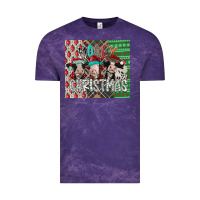 Cloud Purple mooey Christmas Vintage Tee - CowhideDigitalArt
