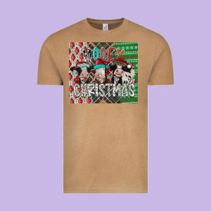 Mooey Christmas Vintage Tee Designed By Cowhidedigitalart