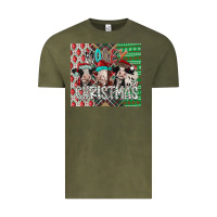 Vintage Olive mooey Christmas Vintage Tee - CowhideDigitalArt