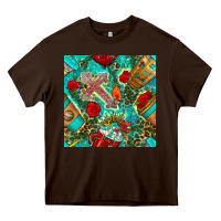 Chocolate Brown faith coffee cup and cross with leopard and roses seamless pattern bbs Heavy Core Tee - BundleAndBundleShop