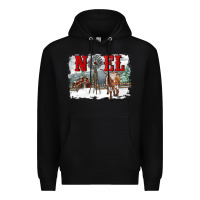 Black noel with windmill and farm Premium Hoodie - RanaPortraitStore