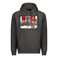 Charcoal Heather noel with windmill and farm Premium Hoodie - RanaPortraitStore