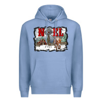 Colony Blue noel with windmill and farm Premium Hoodie - RanaPortraitStore