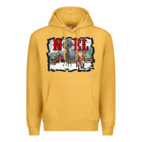 Mustard noel with windmill and farm Premium Hoodie - RanaPortraitStore