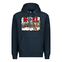 Navy noel with windmill and farm Premium Hoodie - RanaPortraitStore