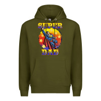 Army Green super dad Premium Hoodie - BarkalooDesign