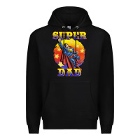 Black super dad Premium Hoodie - BarkalooDesign