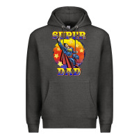 Charcoal Heather super dad Premium Hoodie - BarkalooDesign