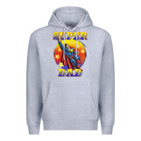 Heather Grey super dad Premium Hoodie - BarkalooDesign