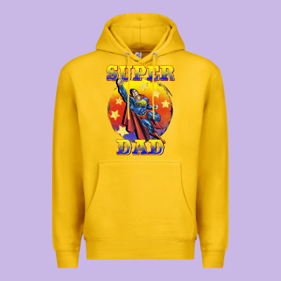 Super Dad Premium Hoodie Designed By Barkaloodesign