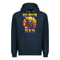Navy super dad Premium Hoodie - BarkalooDesign