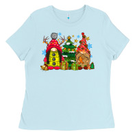 Baby Blue gnome Christmas Ladies Tee - CowhideDigitalArt