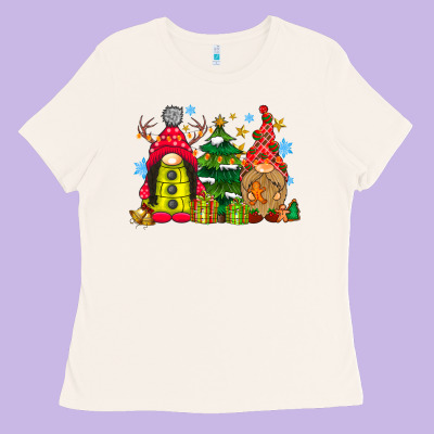 Gnome Christmas Ladies Tee Designed By Cowhidedigitalart