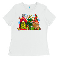 White gnome Christmas Ladies Tee - CowhideDigitalArt