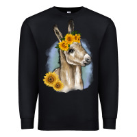 Black Sunflower Baby Donkey Premium Sweatshirt - RanaPortraitStore