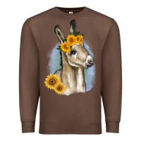 Chestnut Sunflower Baby Donkey Premium Sweatshirt - RanaPortraitStore