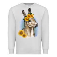 Dove Grey Sunflower Baby Donkey Premium Sweatshirt - RanaPortraitStore