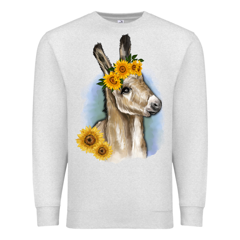 Sunflower Baby Donkey Premium Sweatshirt by RanaPortraitStore | Teevron