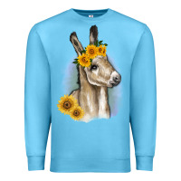 Ocean Blue Sunflower Baby Donkey Premium Sweatshirt - RanaPortraitStore