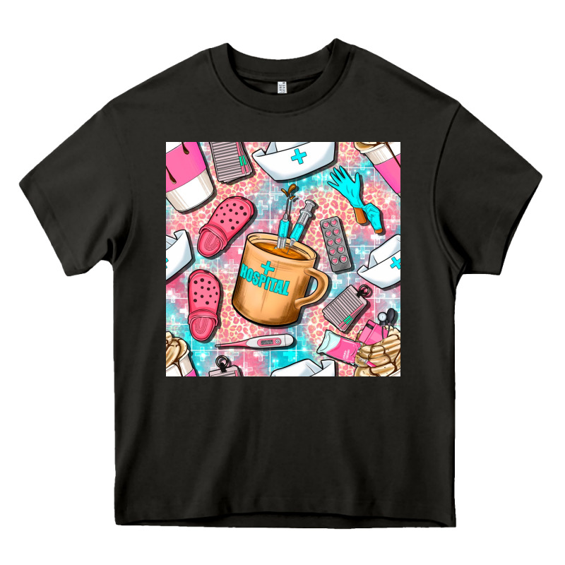 Hospital Nurse Coffee Cups With Leopard Seamless Pattern Bbs Heavy Core Tee by BundleAndBundleShop | Teevron