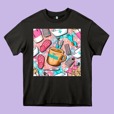 Hospital Nurse Coffee Cups With Leopard Seamless Pattern Bbs Heavy Core Tee Designed By Bundleandbundleshop