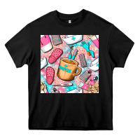 Black hospital nurse coffee cups with leopard seamless pattern bbs Heavy Core Tee - BundleAndBundleShop