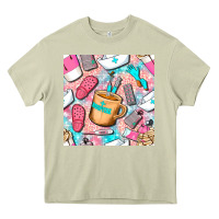 Mossy hospital nurse coffee cups with leopard seamless pattern bbs Heavy Core Tee - BundleAndBundleShop