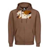 Chestnut Cowhide Black and Light Brown Brushstroke Zipper Hoodie - Jasminsmagicworld