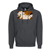 Smoke Cowhide Black and Light Brown Brushstroke Zipper Hoodie - Jasminsmagicworld