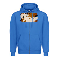 True Royal Cowhide Black and Light Brown Brushstroke Zipper Hoodie - Jasminsmagicworld