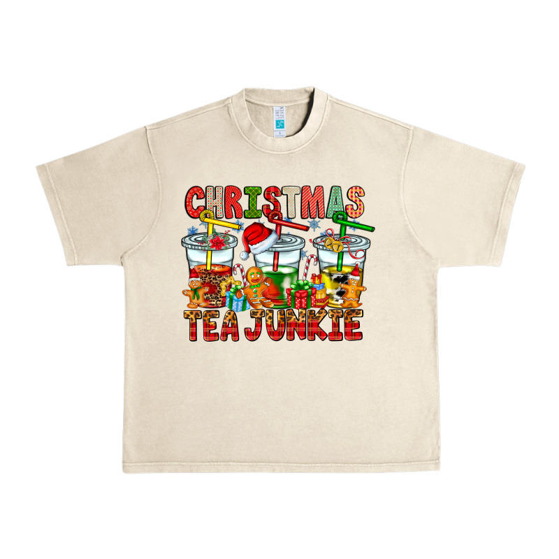 Christmas Tea Junkie Urban Heavy Tee by CowhideDigitalArt | Teevron