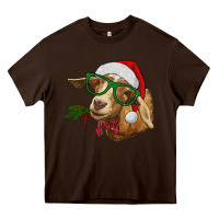 Chocolate Brown christmas goat Heavy Core Tee - RanaPortraitStore