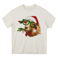 Cream christmas goat Heavy Core Tee - RanaPortraitStore
