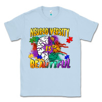 Dusty Blue Neurodiversity is beautiful Classic Tee - FaDigitalArtStudio