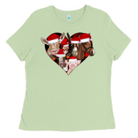 Matcha farm animals christmas Ladies Tee - CowhideDigitalArt