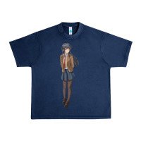 Navy mai sakurajima Urban Heavy Tee - DesigneFamous