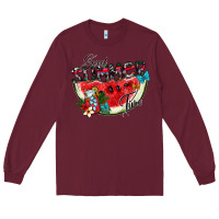 Burgundy sweet summer time Long Sleeve Tee - SublimationCraftShop